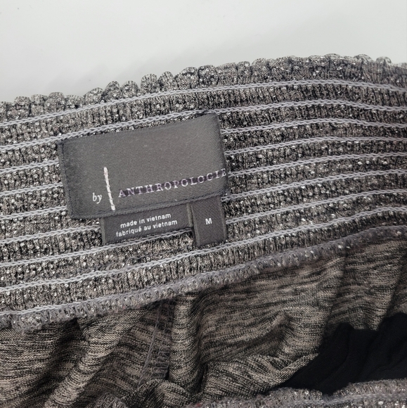 ANTHROPOLOGIE Gillian Shimmer Jogger Womens Sz Medium Silver Metallic Pants - Picture 4 of 4